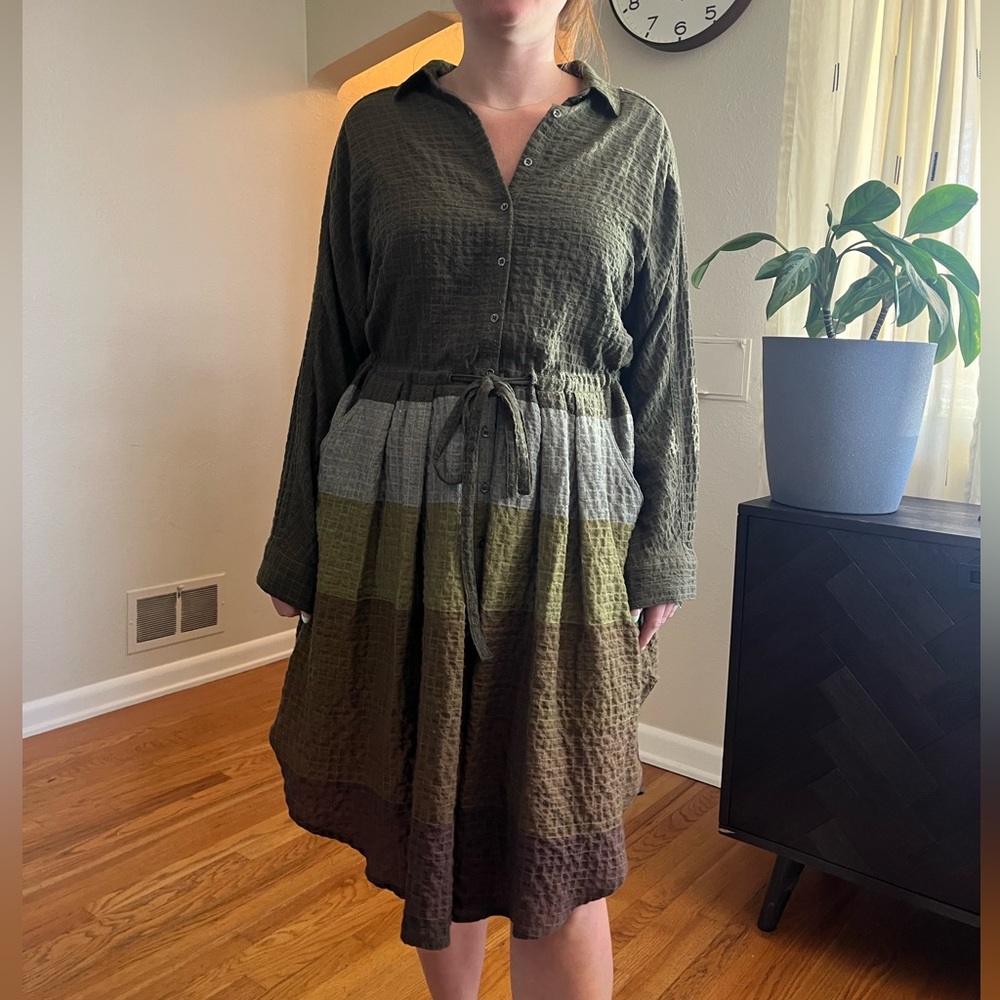 Free People Midi dress with striped details at bottom
